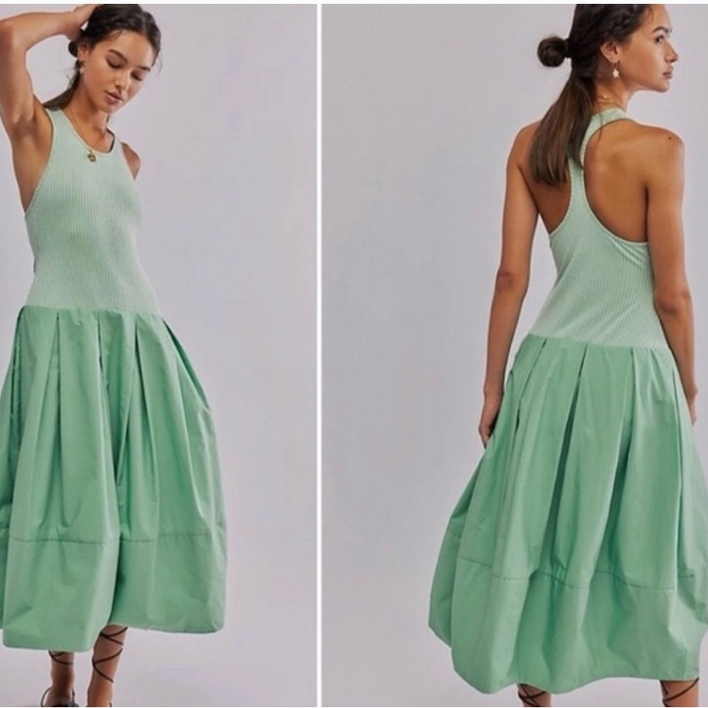 Free People Mint Green Midi Dress